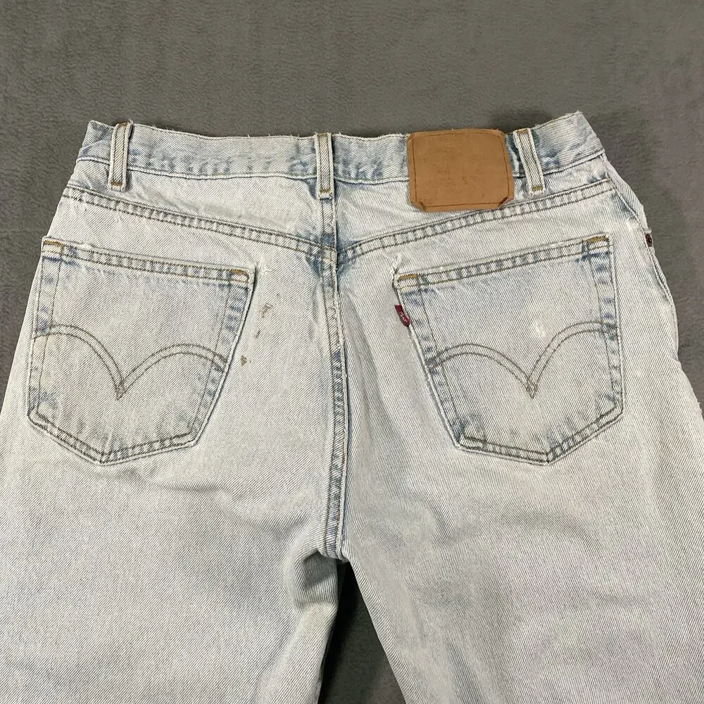 Levi’s 505 Jeans Light Wash Blue Men’s 34x30 Distressed Straight Denim